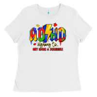 White adhd awareness Ladies Tee - LillyAllenDesigns