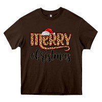 Chocolate Brown merry christmas Heavy Core Tee - MaliasSmallBusiness