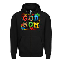 Black autism god mom Zipper Hoodie - LillyAllenDesigns