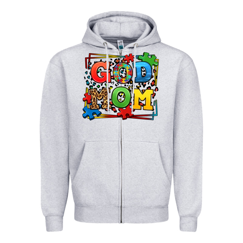 Autism God Mom Zipper Hoodie by LillyAllenDesigns | Teevron