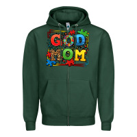 Sports Green autism god mom Zipper Hoodie - LillyAllenDesigns