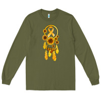 Army Green childhood cancer awareness dreamcatcher Long Sleeve Tee - Jasminsmagicworld