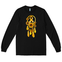 Black childhood cancer awareness dreamcatcher Long Sleeve Tee - Jasminsmagicworld