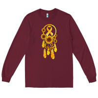 Burgundy childhood cancer awareness dreamcatcher Long Sleeve Tee - Jasminsmagicworld