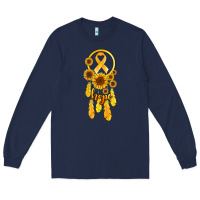Navy childhood cancer awareness dreamcatcher Long Sleeve Tee - Jasminsmagicworld