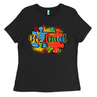 Black be kind autism Ladies Tee - LillyAllenDesigns
