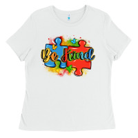 White be kind autism Ladies Tee - LillyAllenDesigns