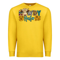 Lemon Western Howdy Heifer With Simmental Cow Premium Sweatshirt - LillyAllenDesigns