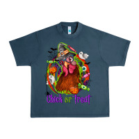 Midnight Navy Chick or treat Halloween Urban Heavy Tee - NancyCooperArtShop