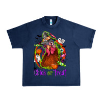 Navy Chick or treat Halloween Urban Heavy Tee - NancyCooperArtShop