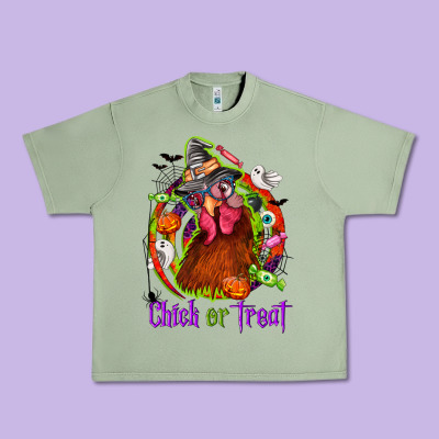 Chick Or Treat Halloween Urban Heavy Tee Designed By Nancycooperartshop