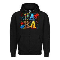 Black autism leopard frame para Zipper Hoodie - LillyAllenDesigns