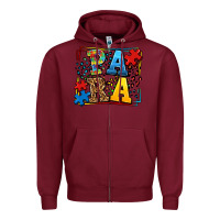 Burgundy autism leopard frame para Zipper Hoodie - LillyAllenDesigns