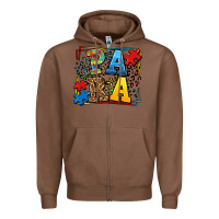 Chestnut autism leopard frame para Zipper Hoodie - LillyAllenDesigns