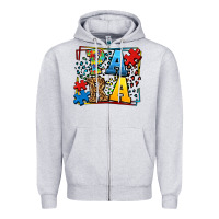 Heather Grey autism leopard frame para Zipper Hoodie - LillyAllenDesigns