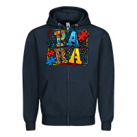 Navy autism leopard frame para Zipper Hoodie - LillyAllenDesigns