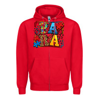 Red autism leopard frame para Zipper Hoodie - LillyAllenDesigns