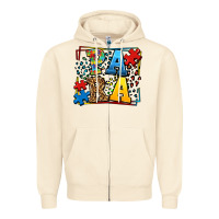 Sandshell autism leopard frame para Zipper Hoodie - LillyAllenDesigns