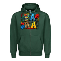 Sports Green autism leopard frame para Zipper Hoodie - LillyAllenDesigns