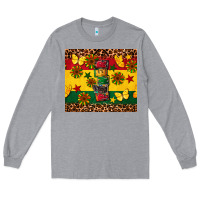 Heather Grey power juneteenth Long Sleeve Tee - CowGirlArtShop