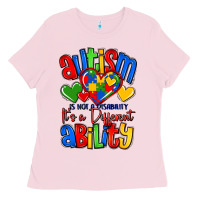 Bubblegum Pink autism is not a disability it's a different abilit Ladies Tee - LillyAllenDesigns