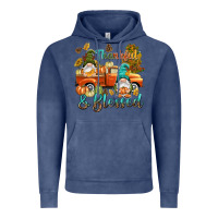 Vintage Denim Fall Thankful and blessed Vintage Hoodie - NancyCooperArtShop