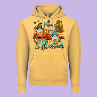Fall Thankful And Blessed Vintage Hoodie Designed By Nancycooperartshop