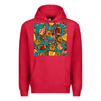 Cardinal american football winner cup and helmet seamless pattern Premium Hoodie - BundleAndBundleShop