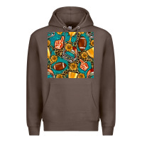 Coffee american football winner cup and helmet seamless pattern Premium Hoodie - BundleAndBundleShop