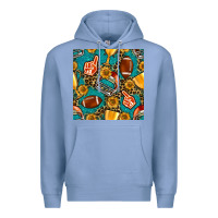 Colony Blue american football winner cup and helmet seamless pattern Premium Hoodie - BundleAndBundleShop