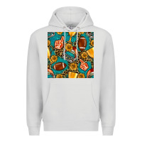 Dove Grey american football winner cup and helmet seamless pattern Premium Hoodie - BundleAndBundleShop
