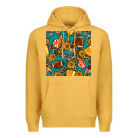 Mustard american football winner cup and helmet seamless pattern Premium Hoodie - BundleAndBundleShop