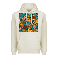Oatmeal Heather american football winner cup and helmet seamless pattern Premium Hoodie - BundleAndBundleShop