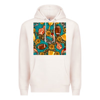 Pale Pink american football winner cup and helmet seamless pattern Premium Hoodie - BundleAndBundleShop