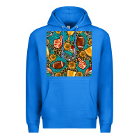 True Royal american football winner cup and helmet seamless pattern Premium Hoodie - BundleAndBundleShop