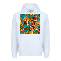 White american football winner cup and helmet seamless pattern Premium Hoodie - BundleAndBundleShop