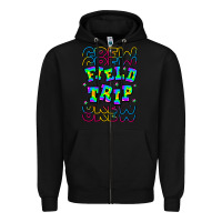 Black Crew Field Trip Zipper Hoodie - CowhideDigitalArt