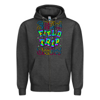 Charcoal Heather Crew Field Trip Zipper Hoodie - CowhideDigitalArt