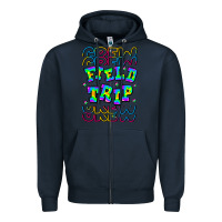 Navy Crew Field Trip Zipper Hoodie - CowhideDigitalArt