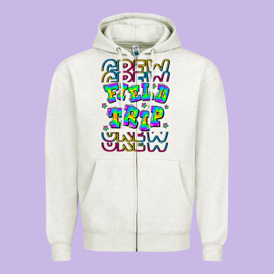 Crew Field Trip Zipper Hoodie Designed By Cowhidedigitalart