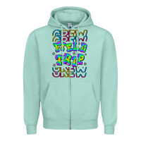 Seafoam Crew Field Trip Zipper Hoodie - CowhideDigitalArt