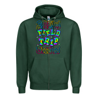 Sports Green Crew Field Trip Zipper Hoodie - CowhideDigitalArt