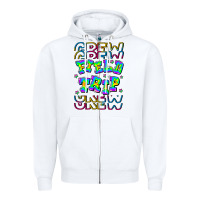 White Crew Field Trip Zipper Hoodie - CowhideDigitalArt