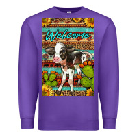 Purple Welcome Cute Baby Calf Premium Sweatshirt - LillyAllenDesigns