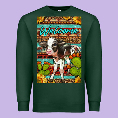 Welcome Cute Baby Calf Premium Sweatshirt Designed By Lillyallendesigns