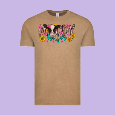 Moody Heifer Mother's Day Vintage Tee Designed By Texasbilliewilder