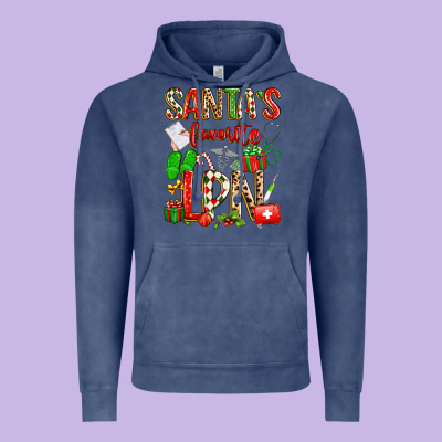 Santa's Favorite Lpn Vintage Hoodie Designed By Texasbilliewilder