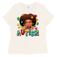 Bone autism afro girl Ladies Tee - LillyAllenDesigns