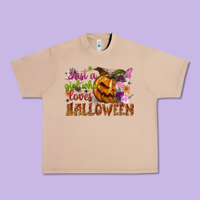 Just A Girl Who Loves Halloween Urban Heavy Tee Designed By Nancycooperartshop