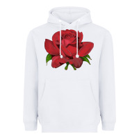 White Oklahoma Rose Illustrations Heavyweight Hoodie - LillyAllenDesigns
